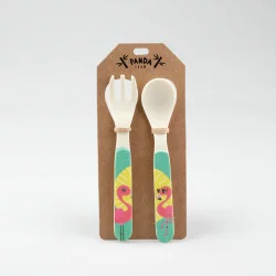 SET COUVERTS ENFANT FLAMANT ROSE